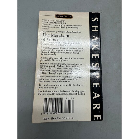 The Merchant of Venice Book Paperback 1987 English Signet William READ - Picture 2 of 6